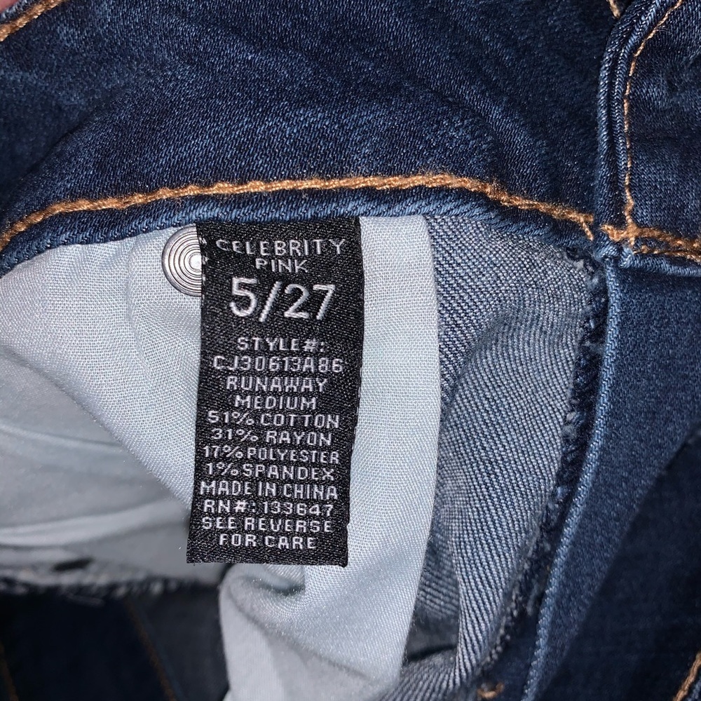 NWOT CELEBRITY PINK DESTROYED DENIM SHORTS - Picture 3 of 4